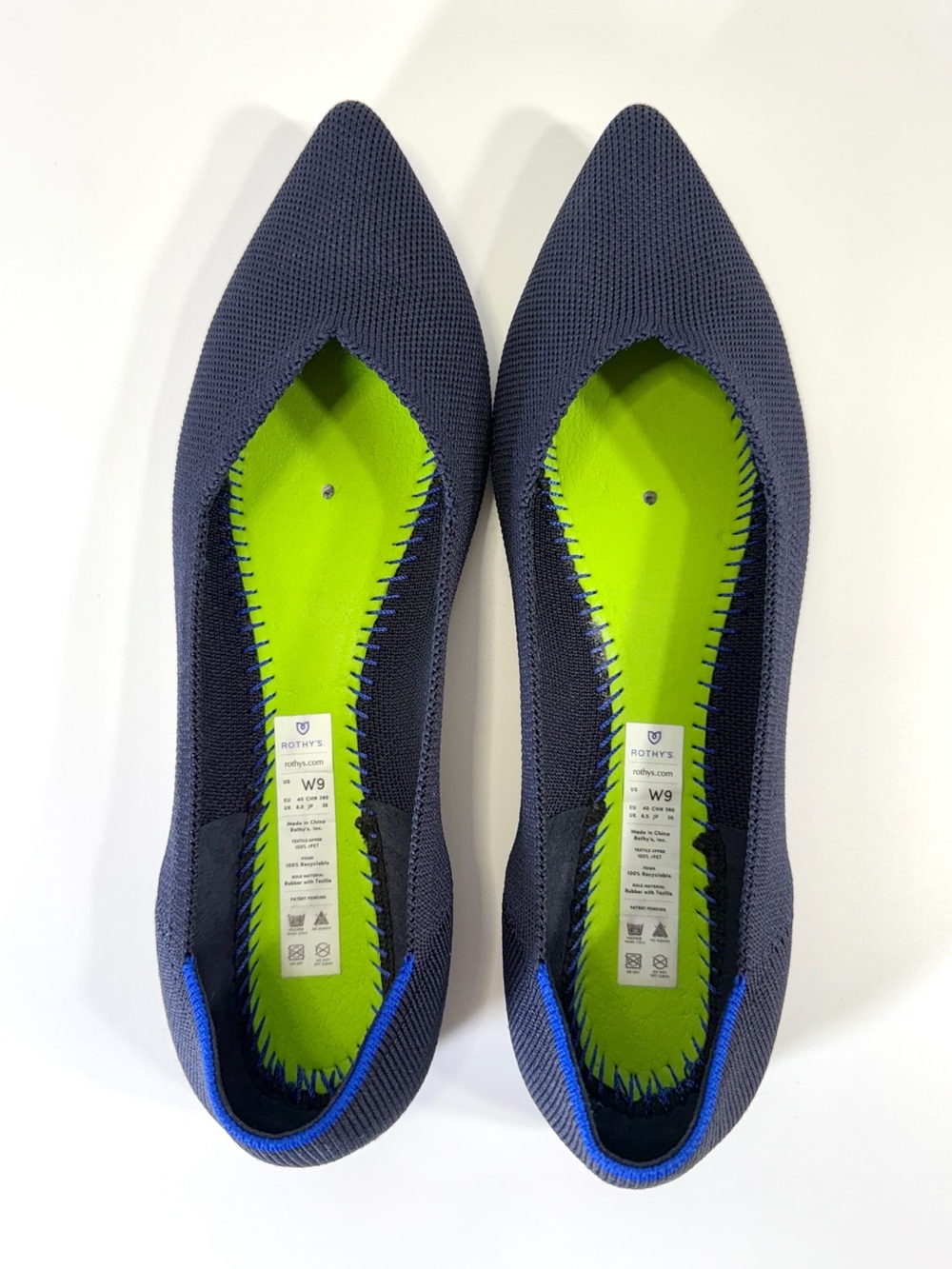 Rothy’s the Point Women’s Flats in Navy - Picture 9 of 12
